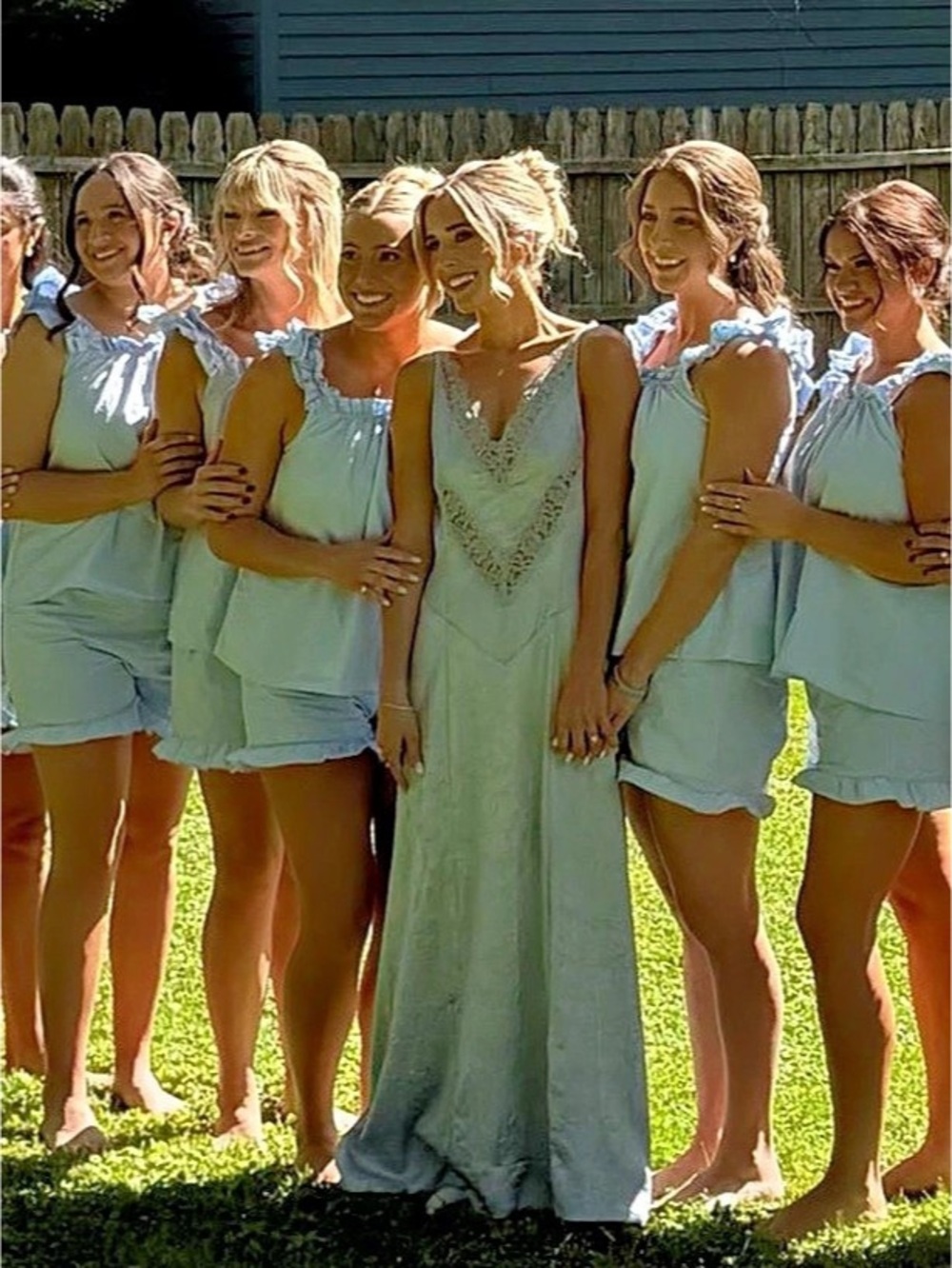 Free people Lace Neckline Maxi Dress in Blue Like New